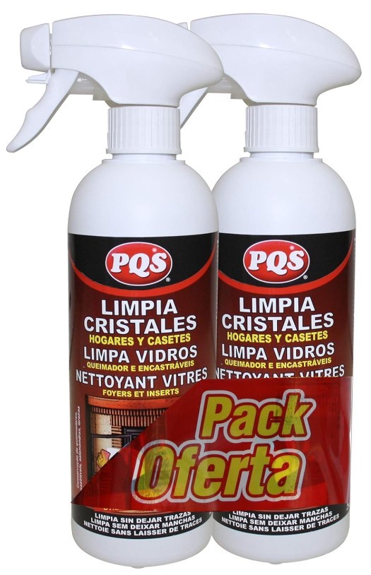 PQS Limpiacristales Chimeneas Pack 2 x 500 ml – Limpieza Profesional y Sin Esfuerzo