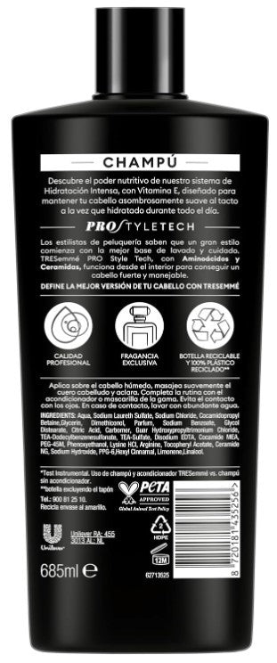 TRESemmé Champú Intensa Hidratación 685ml – Hidratación Profesional para Cabellos Secos o Dañados