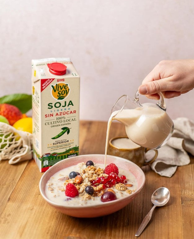 Vive Soy Soja Ligera Sin Azúcar Pack de 6 x 1L - Cultivo Local y Sabor Superior