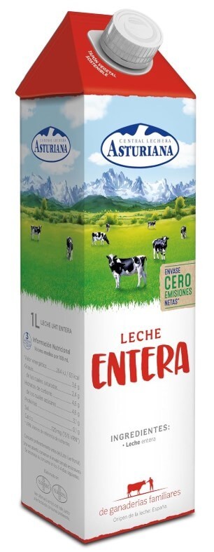 Central Lechera Asturiana Leche Entera Pack 6 x 1L – Sabor y Nutrición de Origen Natural