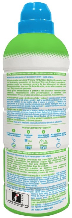Sanicentro Desinfectante para Frutas y Verduras 750 ml - Higiene Total para tus Alimentos Frescos