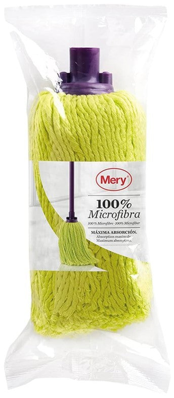 Mery Fregona 100% Microfibra Verde - Limpieza Eficaz y Máxima Absorción