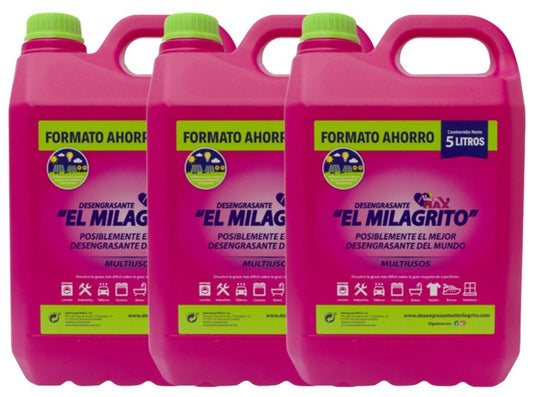 Desengrasante El Milagrito Multiusos Pack de 3 x 5L - Máxima Potencia y Ahorro