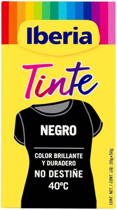 Iberia Tinte para Ropa Negro - Teñir y Oscurecer tus Prendas con un Color Intenso