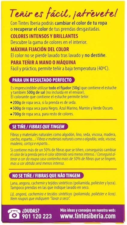 Iberia Tinte para Ropa Verde Oscuro 40°C - Teñir con Brillo y Duración para tus Prendas