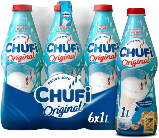 Chufi Original Horchata de Chufa Pack de 6 x 1L - Tradición Valenciana con Sabor Auténtico