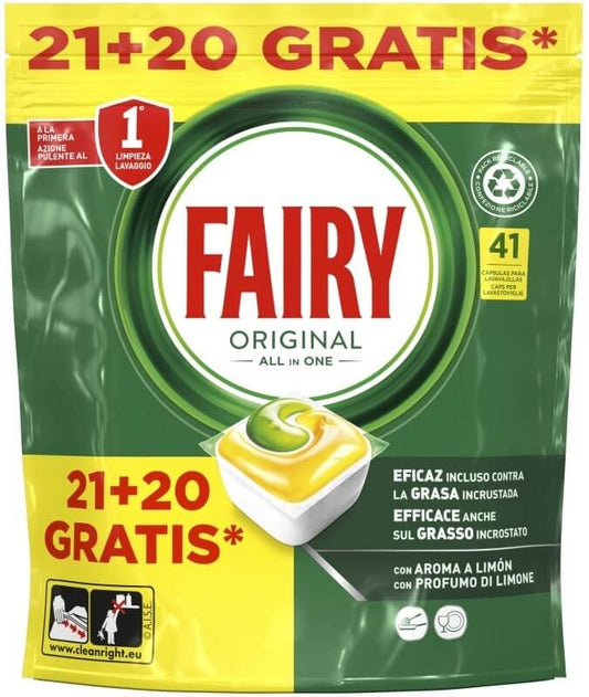 Fairy Original All in One 41 Cápsulas - Poder Imbatible Contra la Grasa con Aroma a Limón