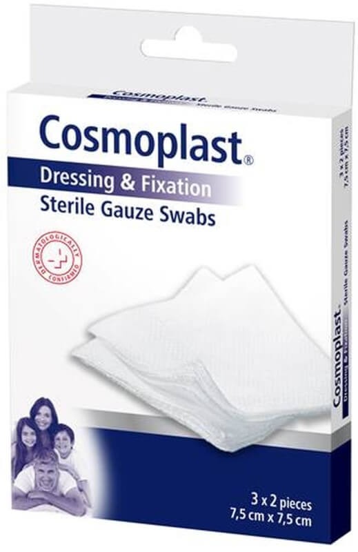 Cosmoplast Gasas Esterilizadas 7.5 cm x 7.5 cm - Protección y Cuidado Profesional para tus Heridas