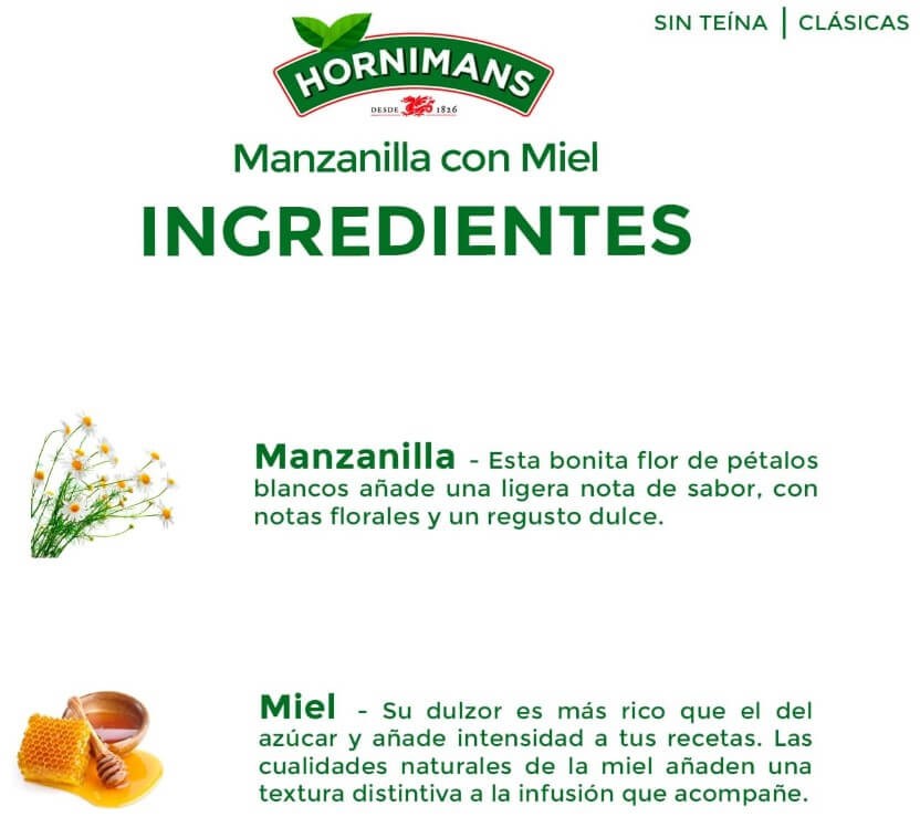 Hornimans Manzanilla con Miel 25 Sobres - Sabor Suave y Relajante en Cada Taza