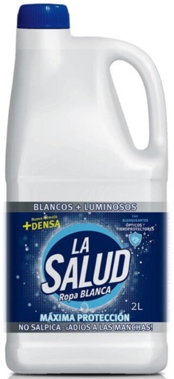La Salud Lejía Densa Ropa Blanca 2L - Blancos Radiantes y Máxima Protección para Tus Prendas