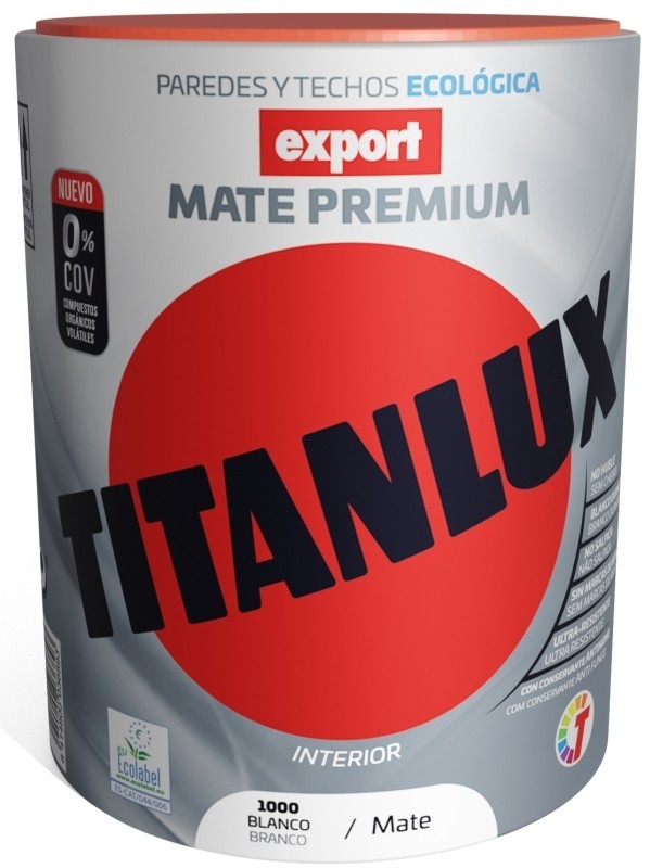 Titanlux Pintura Mate Premium Blanco 750 ml - Acabado Perfecto para Paredes y Techos