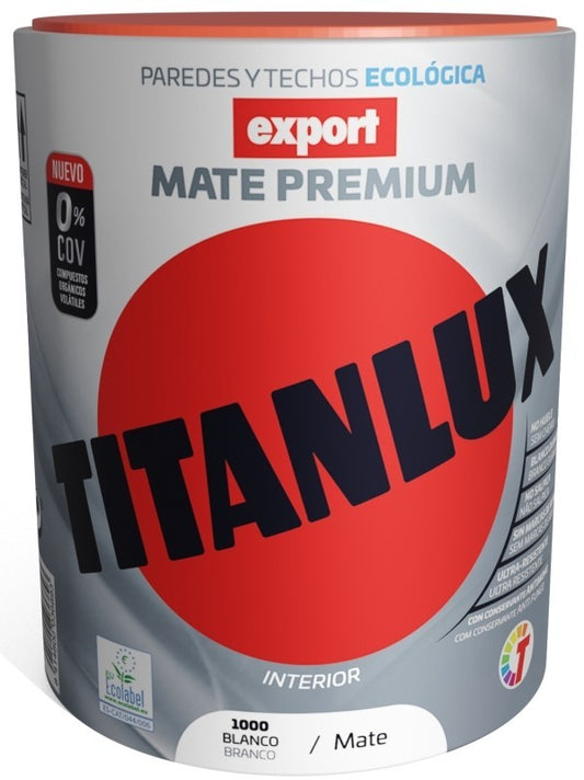 Titanlux Pintura Mate Premium Blanco 750 ml - Acabado Perfecto para Paredes y Techos