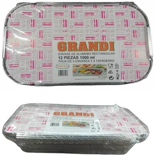 Grandi Envase Alum + Tap 4 Gde 1500Ml
