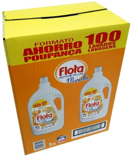 Flota Active Plus Marsella Detergente Líquido Pack 2 x 100 Lavados – Limpieza Profunda y Perfume Duradero