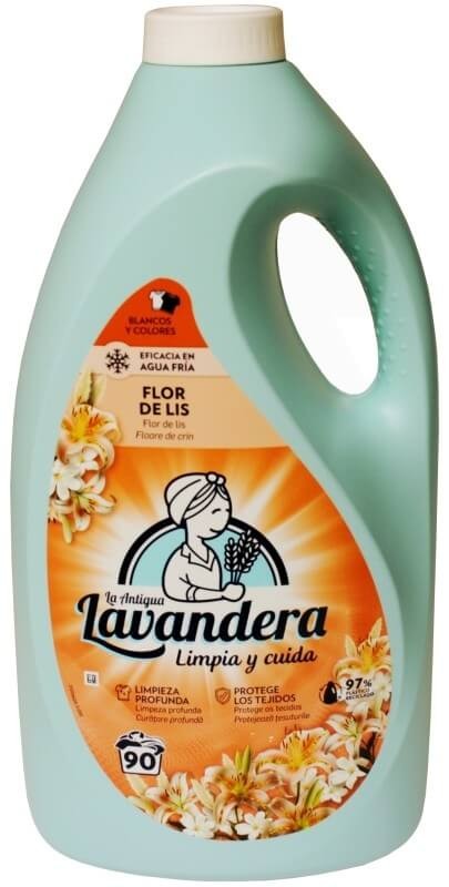 La Antigua Lavandera Detergente Líquido Flor de Lis 4,5L 90D
