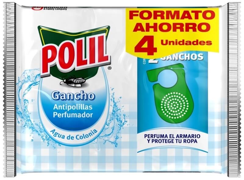 Polil Antipolillas Perfumador Agua de Colonia 4U 2 Ganchos -  Perfuma El Armario y Protege Tu Ropa