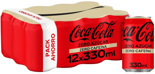 Coca-Cola Zero Azúcar Zero Cafeína Pack 12x330ml – Todo el Sabor, Sin Azúcar ni Cafeína