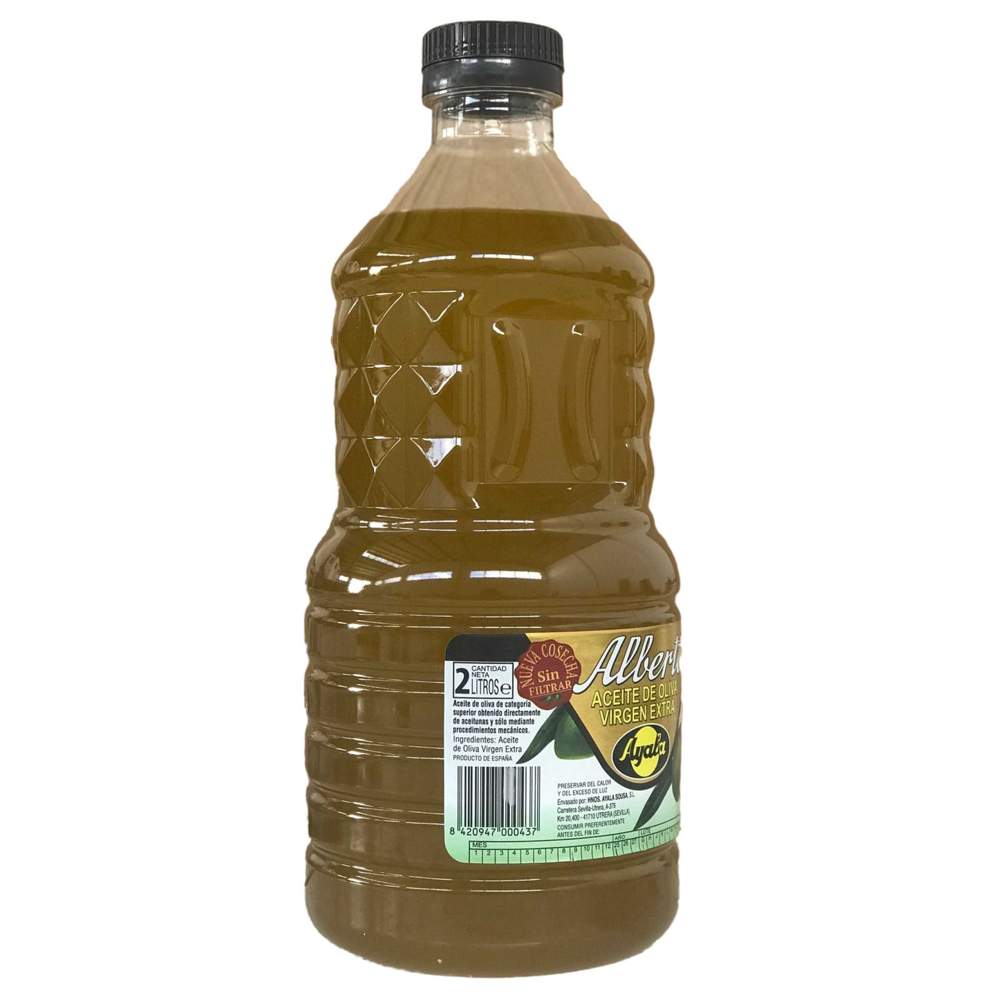 Alberto Ayala Aceite de Oliva Virgen Extra Sin Filtrar 2L – Sabor Puro y Natural