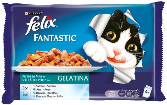 Purina Felix Fantastic Gelatina Festín del Mar SB 4 x 85