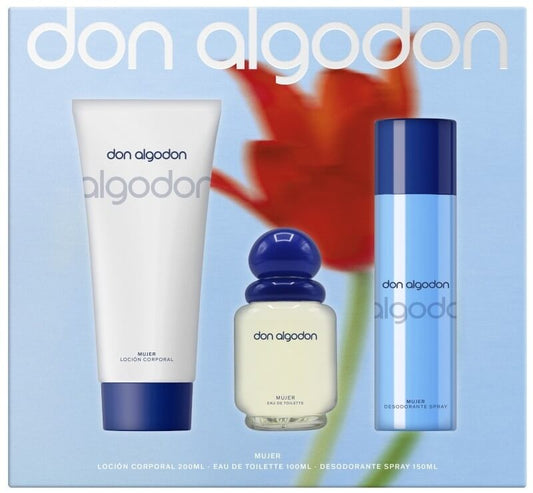 Don Algodon Estuche Loción Corporal 200 Ml + EAU de Toilette 100 ML + Desodorante Spray 150 Ml