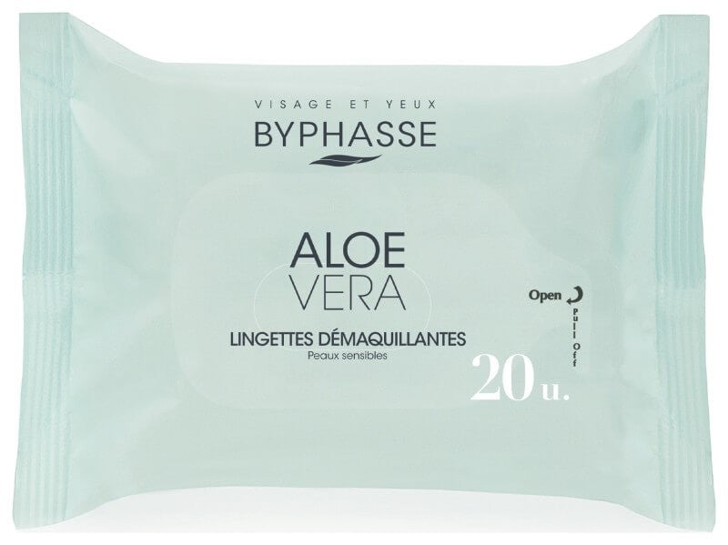 Byphasse Aloe Vera Lingettes Démaquillantes 20U