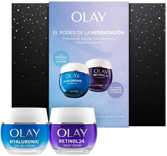 Olay Estuche Noche Crema Hyaluronic 50 Ml + Crema Retinol 24 50 Ml - El Poder de la Hidratación