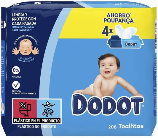 Dodot Toallitas Húmedas 208 uds (4x52) – Limpieza y Protección en Cada Pasada