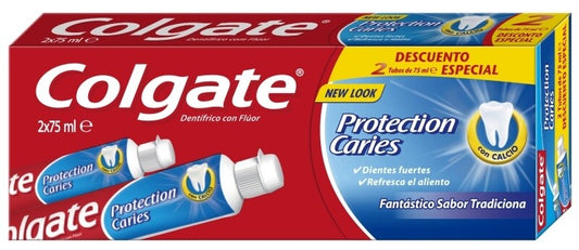 Colgate Protection Caries 2 x 75 Ml - Fantástico Sabor Tradicional