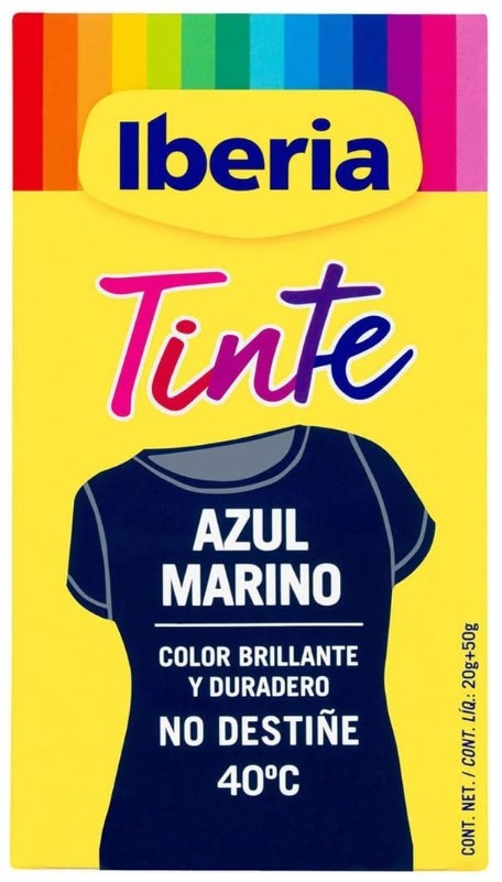 Iberia Tinte para Ropa Azul Marino 40 °C – Color Brillante y Duradero para tus Prendas