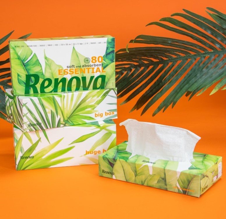 Renova Essential Pañuelos Faciales Blancos 80U – Suavidad y Absorción para tu Piel Cada Día