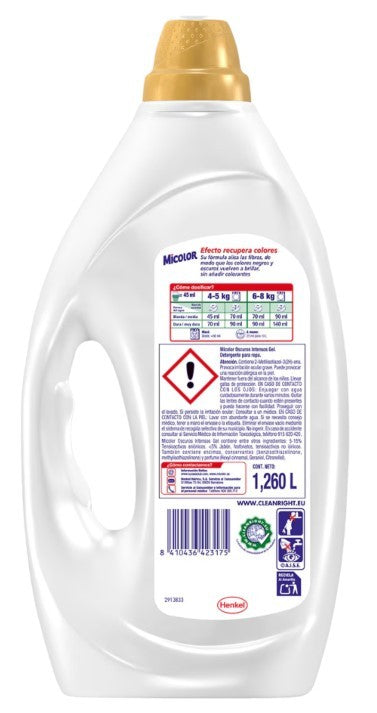 Micolor Oscuros Intensos Detergente Líquido 28 Dosis 1,26 L – Protege y Revive Tus Prendas Negras