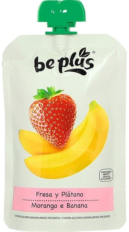 Pouch Be Plus Fresa y Plátano 120G