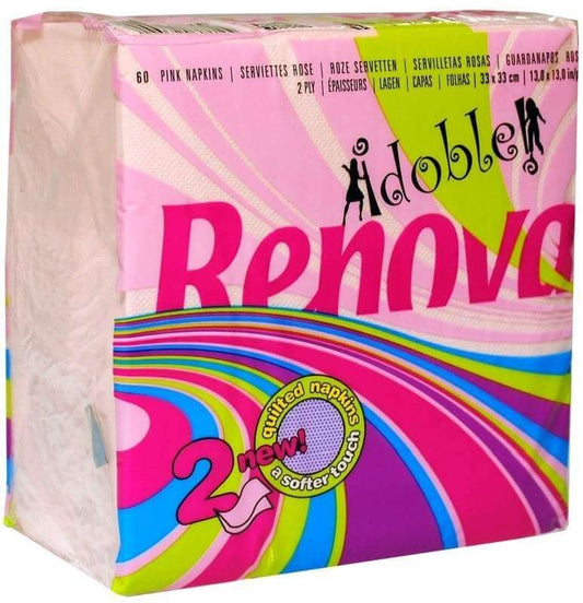 Renova Servilleta Rosa 2 C 33x33 60 Unidades