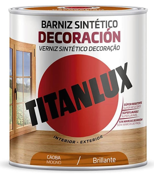 Titanlux Caoba Brillante Barniz Sintético Decoración 250 ml – Protección y Estilo para tus Superficies