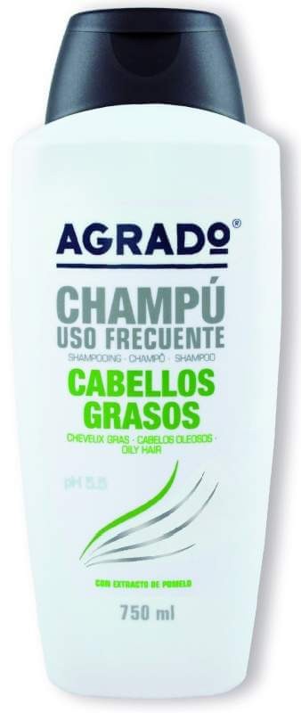 Agrado Champú Uso Frecuente para Cabellos Grasos 750 ml – Limpieza Profunda Diaria sin Agredir tu Cuero Cabelludo