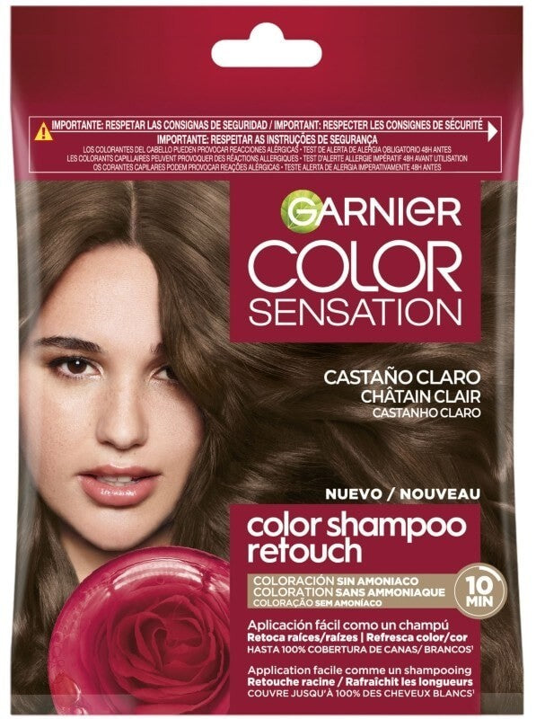 Garnier Color Sensation Tinte Champú Castaño Claro – Coloración Sin Amoníaco Fácil y Efectiva