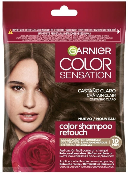 Garnier Color Sensation Tinte Champú Castaño Claro – Coloración Sin Amoníaco Fácil y Efectiva