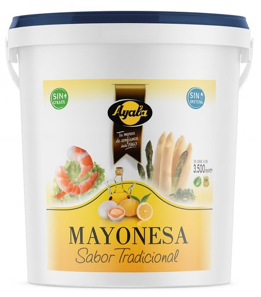 Ayala Mayonesa Sabor Tradicional 3.5L – Crema de Sabor Casero para Hostelería, Catering y Hogar