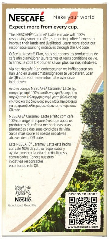Nescafé Caramel Latte Café Soluble Pack de 6 Total 48 Sobres – El Sabor Dulce y Cremoso que Enamora