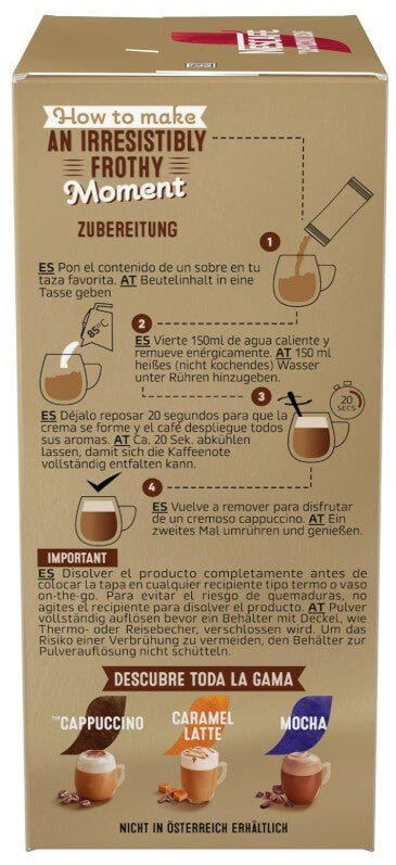 Nescafé Cappuccino Decaf Café Soluble Pack de 6 Total 60 Sobres