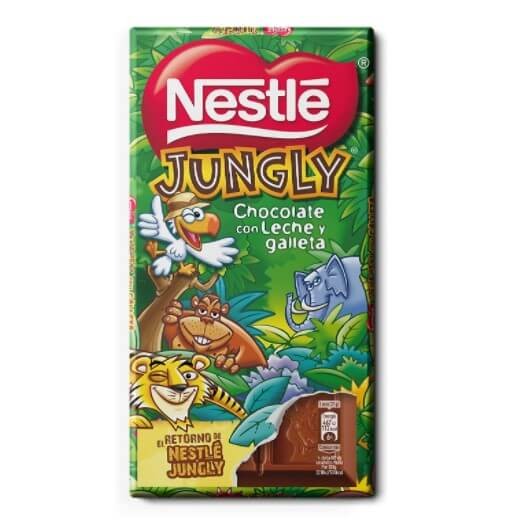 Nestlé Jungly Tableta 125 g - Disfruta del Chocolate con Leche más Salvaje