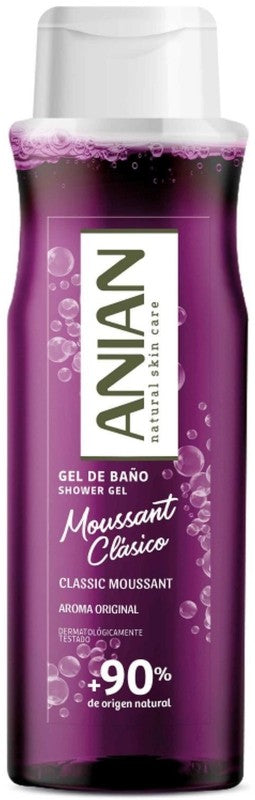 Anian Moussant Clásico Gel de Baño 750 ml – Limpieza Suave con Aroma Original y +90% de Origen Natural