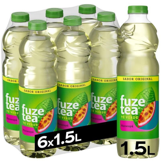 Fuze Tea Té Verde Maracuyá Pack 6 x 1,5L – Refresco Tropical con Sabor Original y Natural