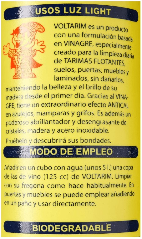 Voltarim Tarimas Vinagre de Manzana 1000 ml - Limpieza Natural para Tarimas y Suelos