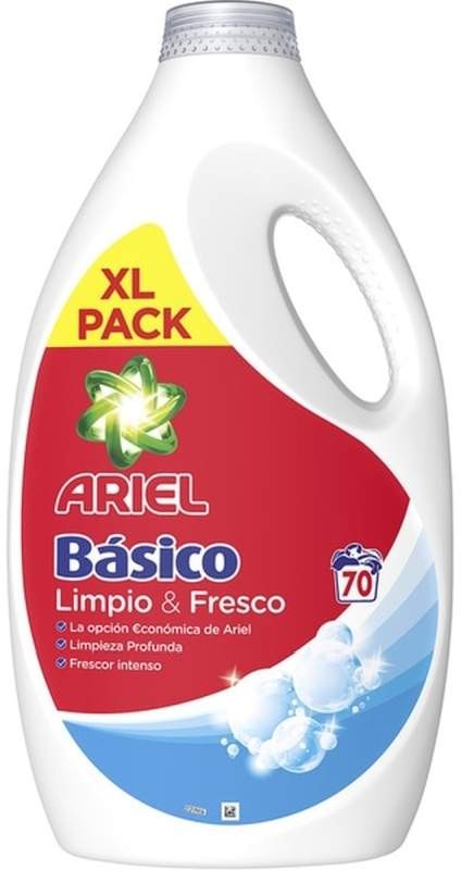 Ariel Básico Limpio & Fresco Detergente Líquido 70 Dosis – Limpieza Profunda y Frescor en Cada Lavado