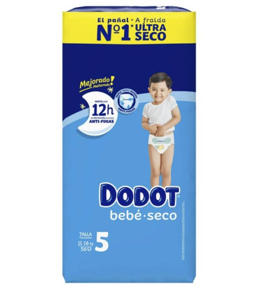 Dodot Bebé Seco Talla 5 (11-16kg) 56 Pañales