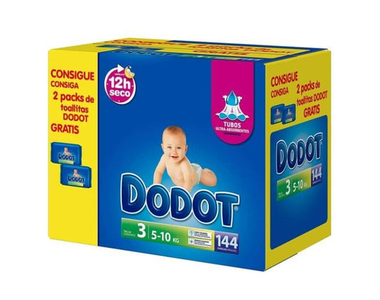 Dodot Talla 3 140 Pañales + 2 Toallitas Gratis