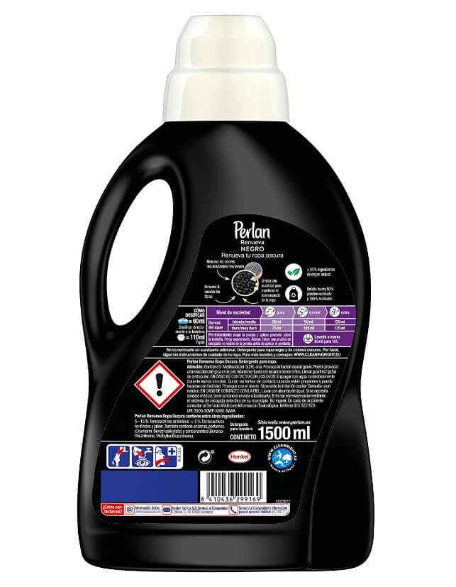 Perlan Detergente Líquido Ropa Oscura 1,5L 25D - Protección Total para tus Prendas Oscuras