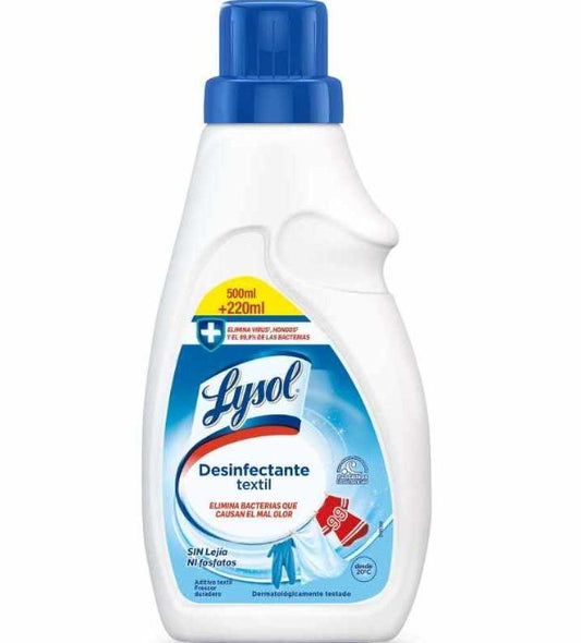 Lysol Desinfectante Textil 720 ml – Elimina el 99,9% de Bacterias y Malos Olores con un Aroma Fresco y Duradero