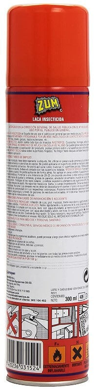 Zum Laca Insecticida Rastreros 300 ml – Protección Eficaz y Duradera contra Cucarachas, Hormigas y Arañas